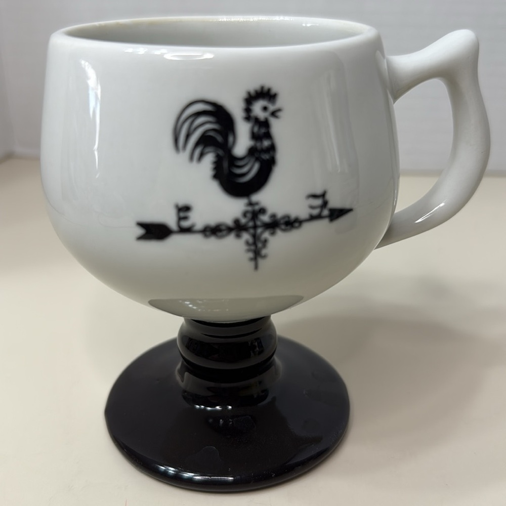 Caribe Puerto Rico Restaurant Ware Rooster Weathervane Design Pedestal Mug Cup